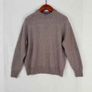 ZARA Wool Alpaca Blend Dusty Lilac Crew Neck Long Sleeve Sweater Size Medium